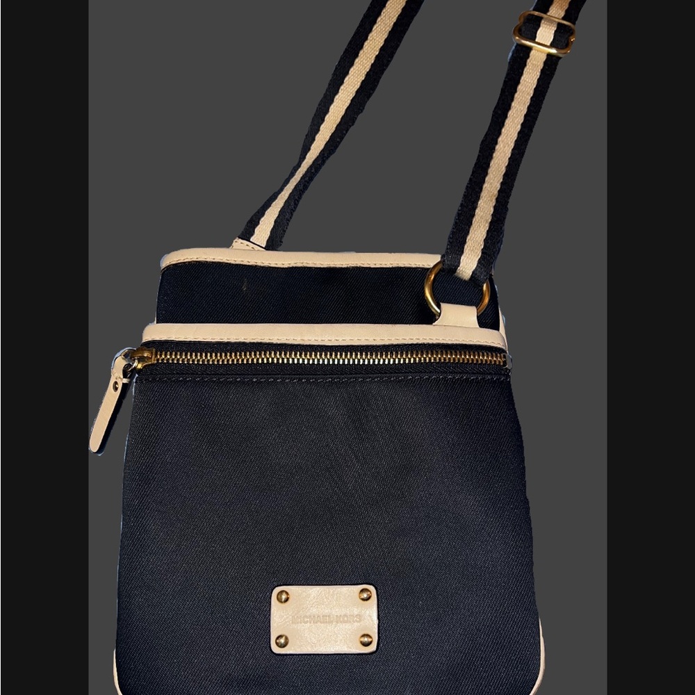 Michael Kors Navy and Cream Crossbody Bag